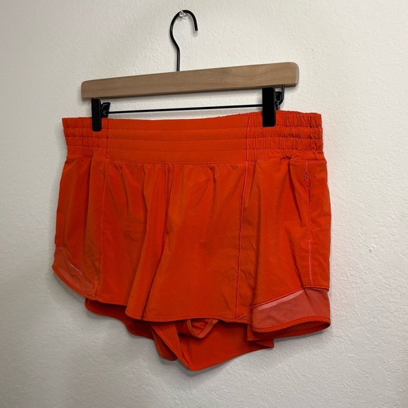 Lululemon Orange/red Hotty Hot Shorts size 14 - Picture 3 of 11